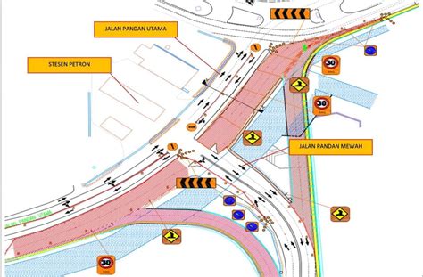 nearest petron station|Lane closures at Jalan Pandan Utama .